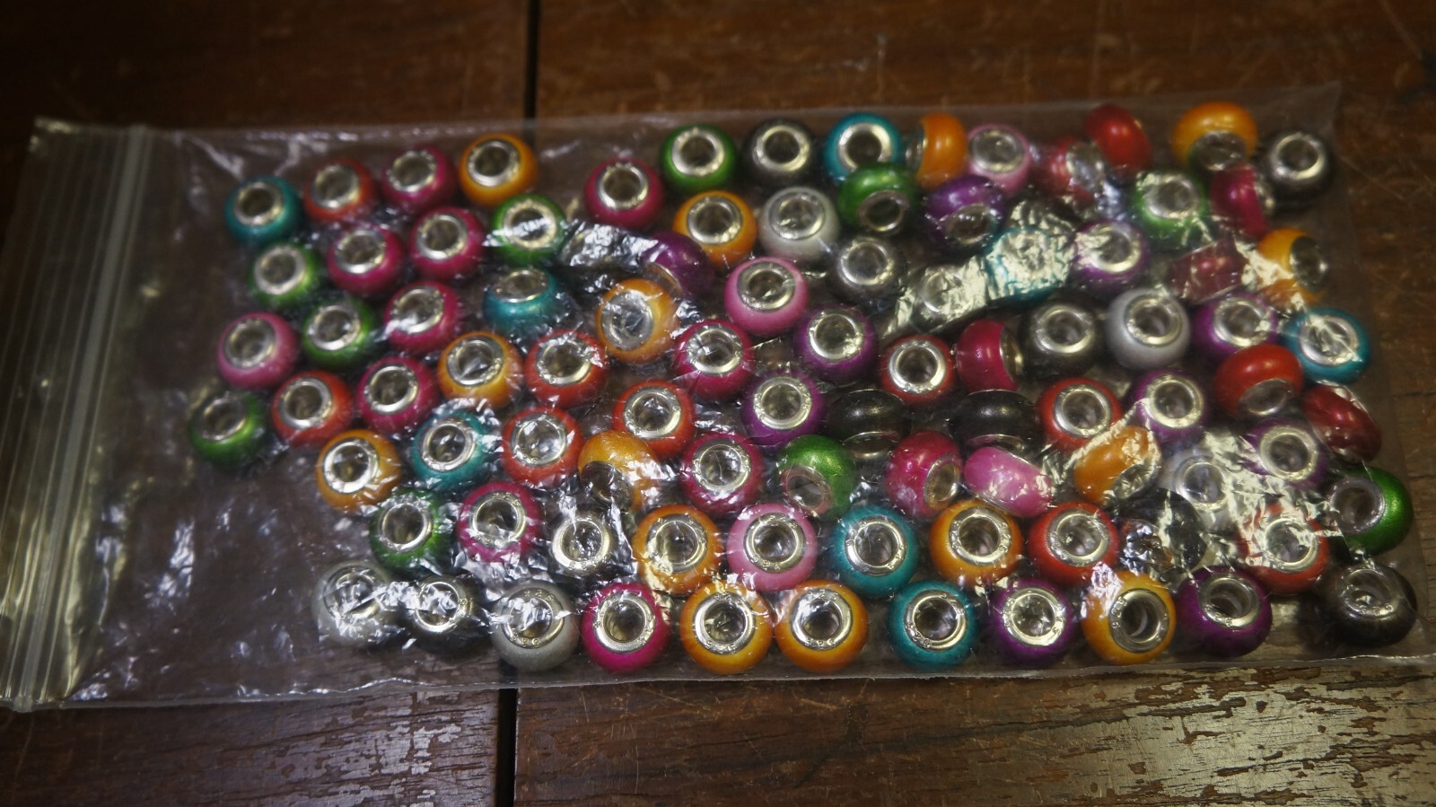 LOT OF MULTICOLOR Sterling Silver BEADS WITH HOLE FOR JEWELRY CRAFTS NO STONE