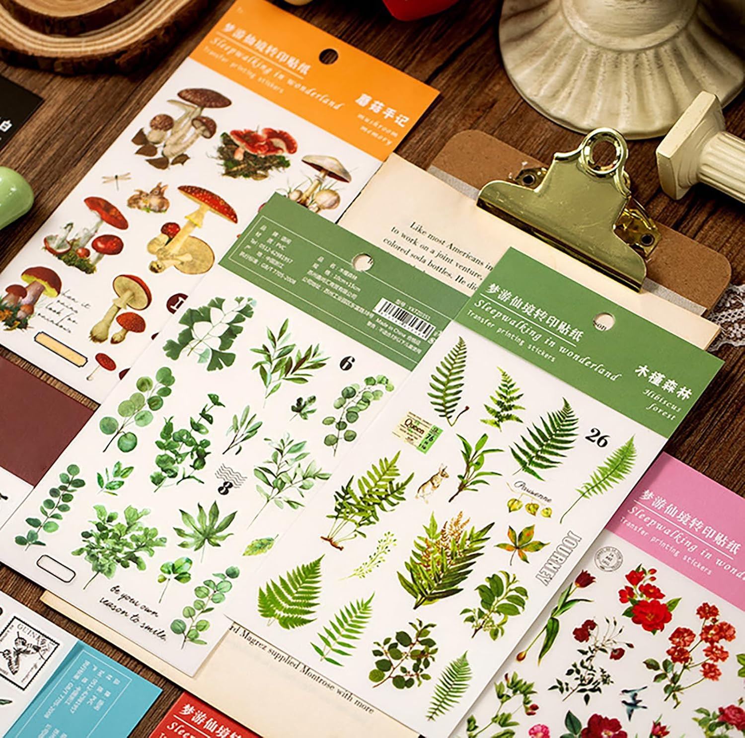 10 Sheets Rub on Transfers for Crafts Vintage Rub on Transfer Stickers Flower Pl