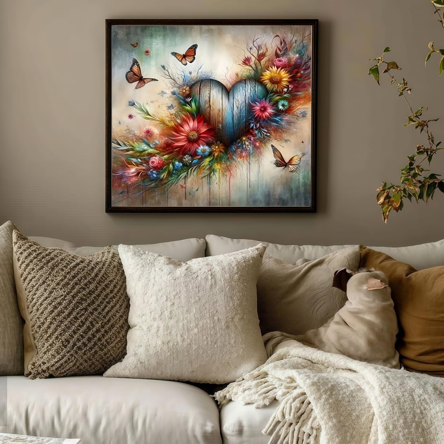 5D Diamond Painting Kits for Adults, Heart Flower Diamond Art Kits for Adults…