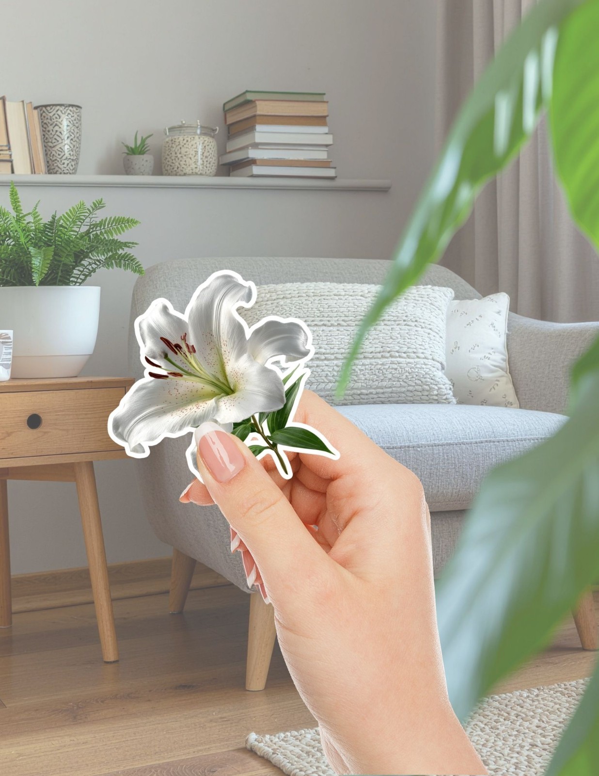 White Lily Vinyl Die Cut Stickers Set Scrapbooking Laptop Water Bottle