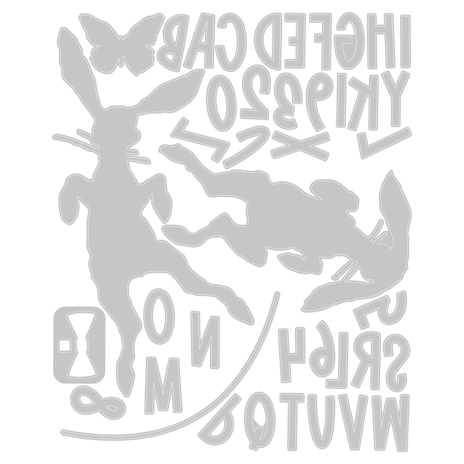 Tim Holtz Vault “HIPPITY HOP” Bunnies Sizzix Thinlits Cutting Dies Spring 2024