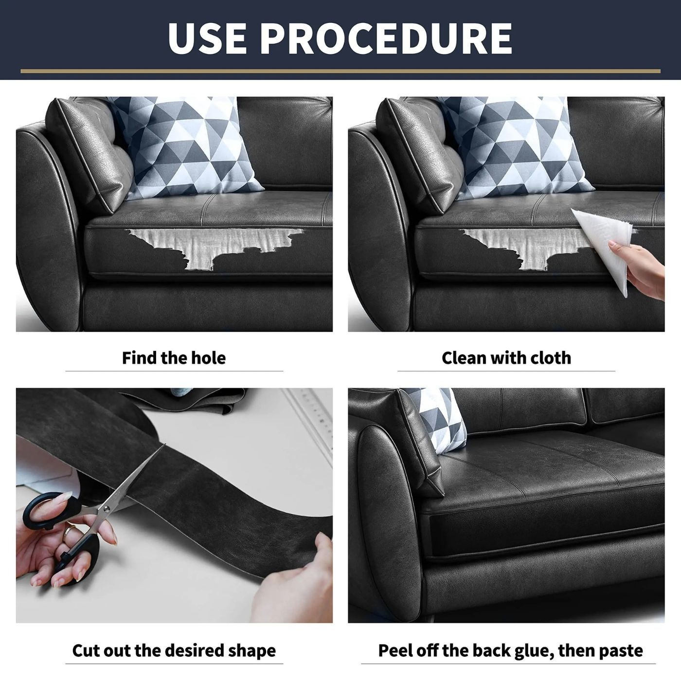 Self-Adhesive Leather Repair Patch Vinyl Repair Kit for Couch/Furniture/Sofas