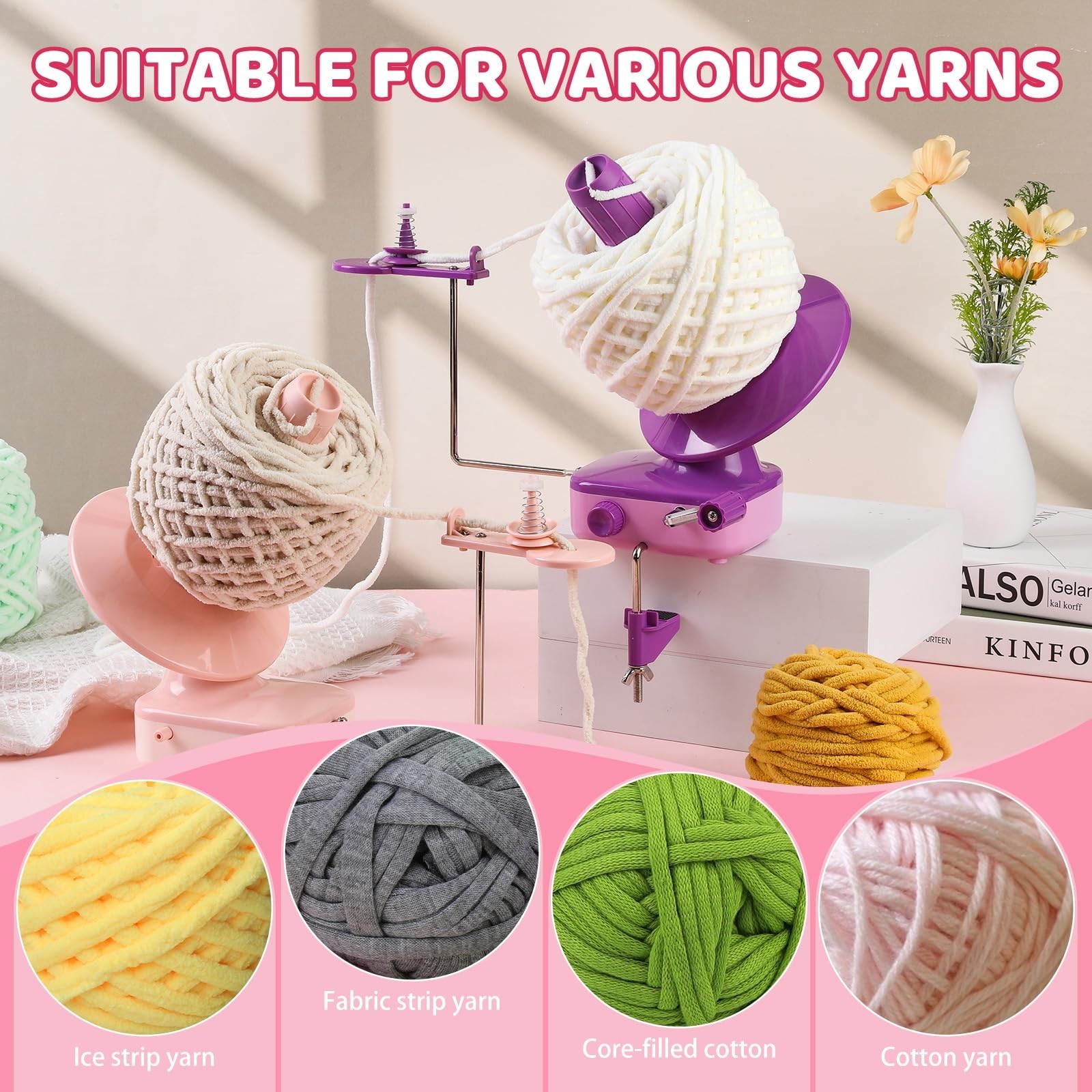 Electric Yarn Winder, Automatic Yarn Ball Winder for Crocheting, Compact Yarn…