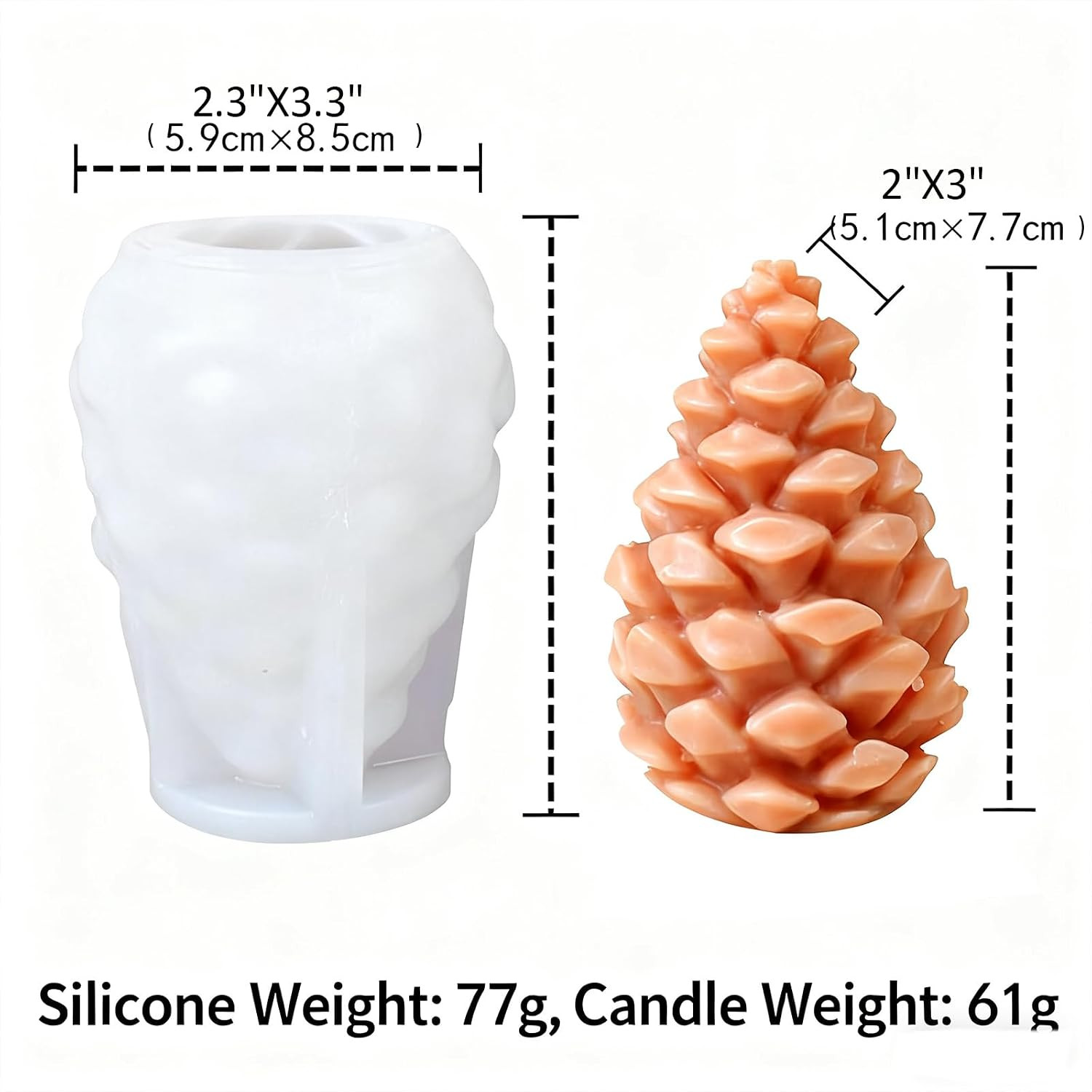 Pinecone Silicone Molds – DIY Candle Molds for Making Gypsum Desktop Decor