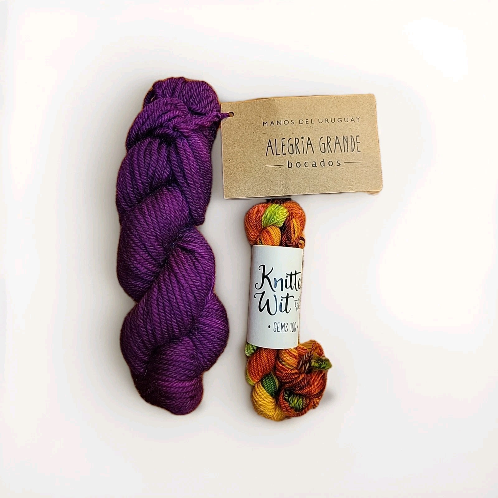 Alegria Grande Bocados Yarn Magenta Plus Knitted Wit Skein
