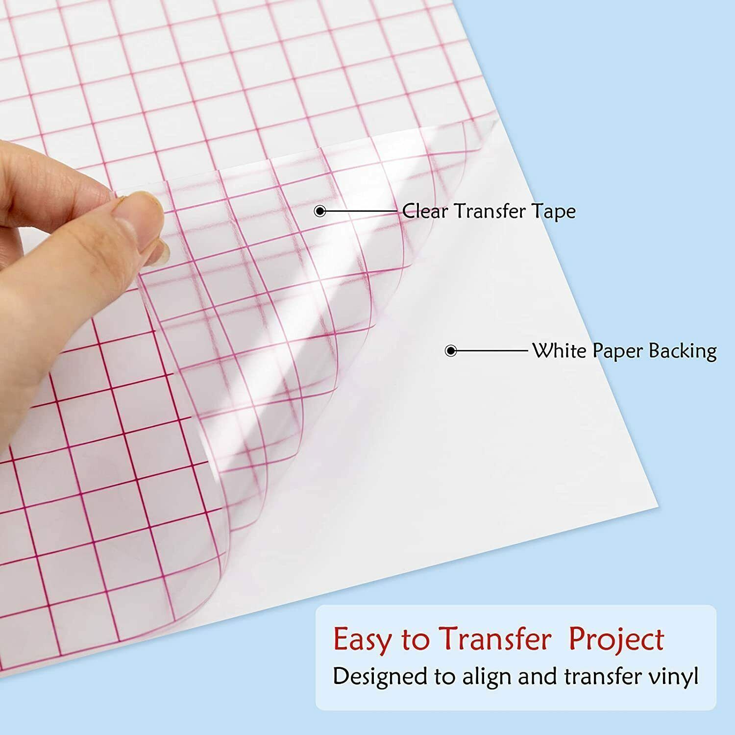 Vinyl Transfer Tape – 12″ x 100FT Transfer Paper for Adhesive Vinyl, Stickers