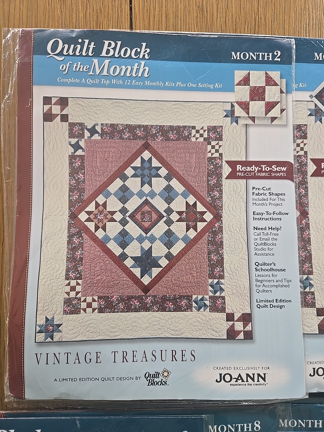 Joann Fabrics Quilt Blocks Quilt Of The Month Vintage Treasures Blocks 1-12