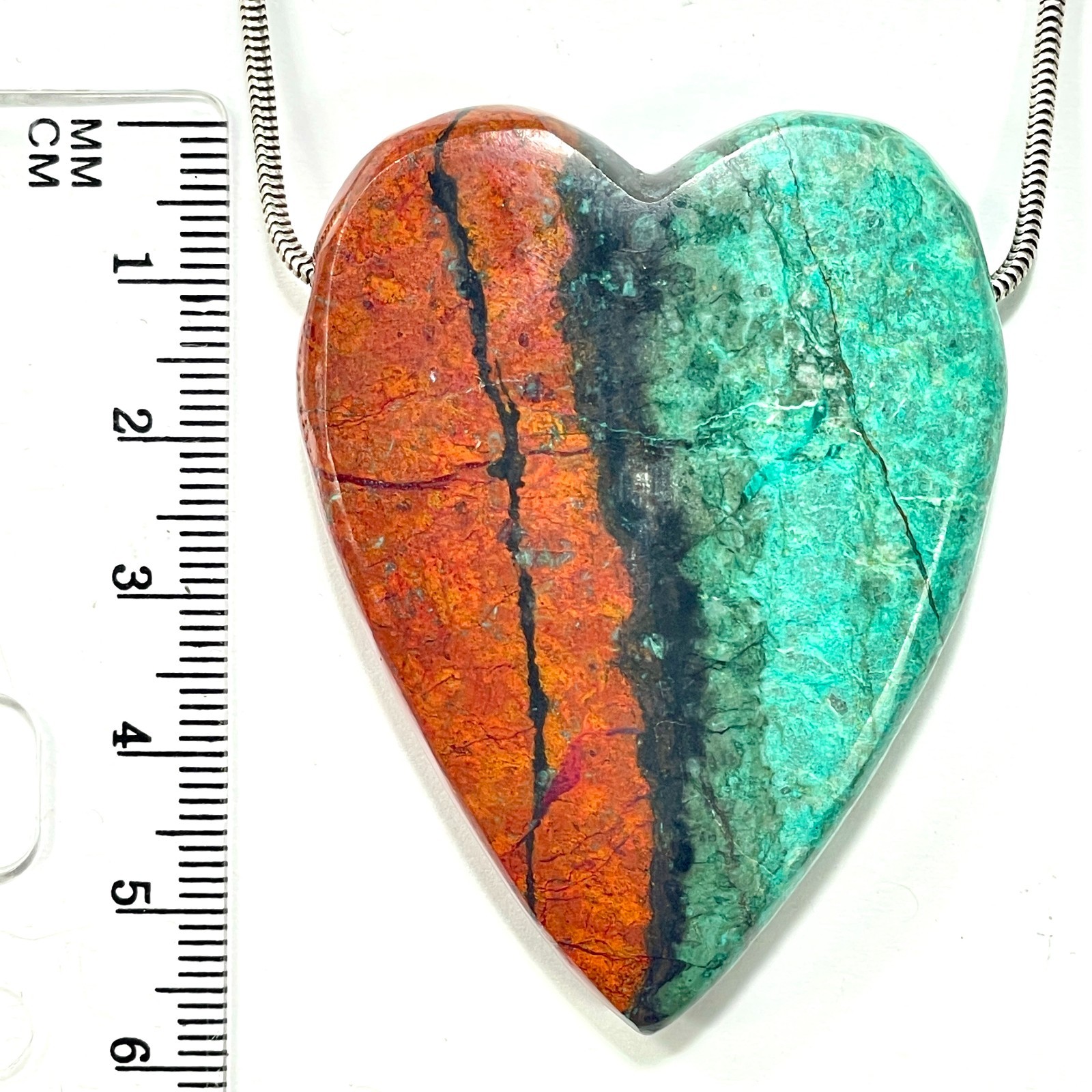 DVH/PC Sonora Sunrise Healed Broken Heart Bead Chrysocola Cuprite 58x44x11mm 48g