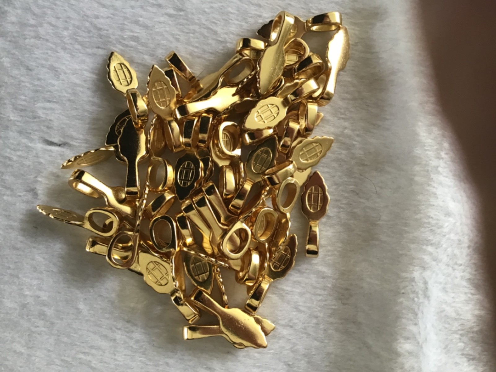 Lot of glue on bails 25 X 8 mm gold plated