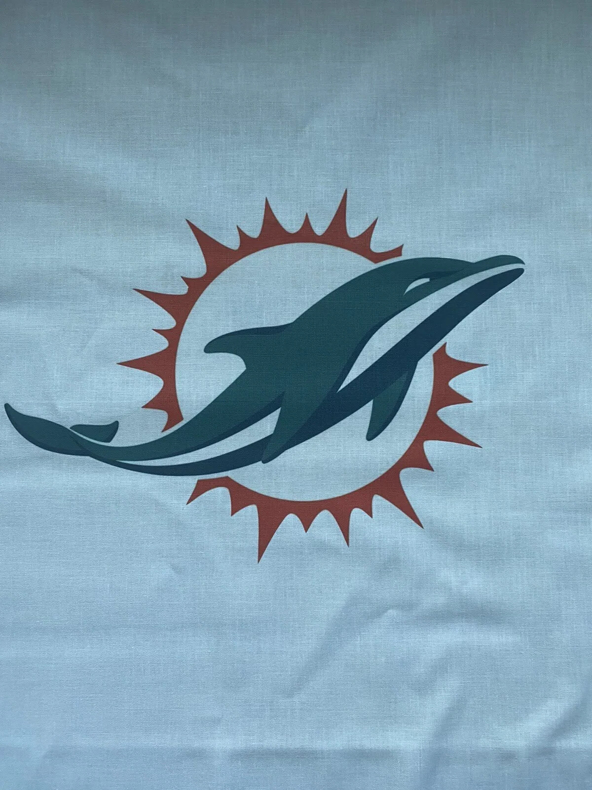 1 Miami Dolphins FOOTBALL LOGO 18X18 SEWING BLOCK QUILT SQUARE NFL FABRIC