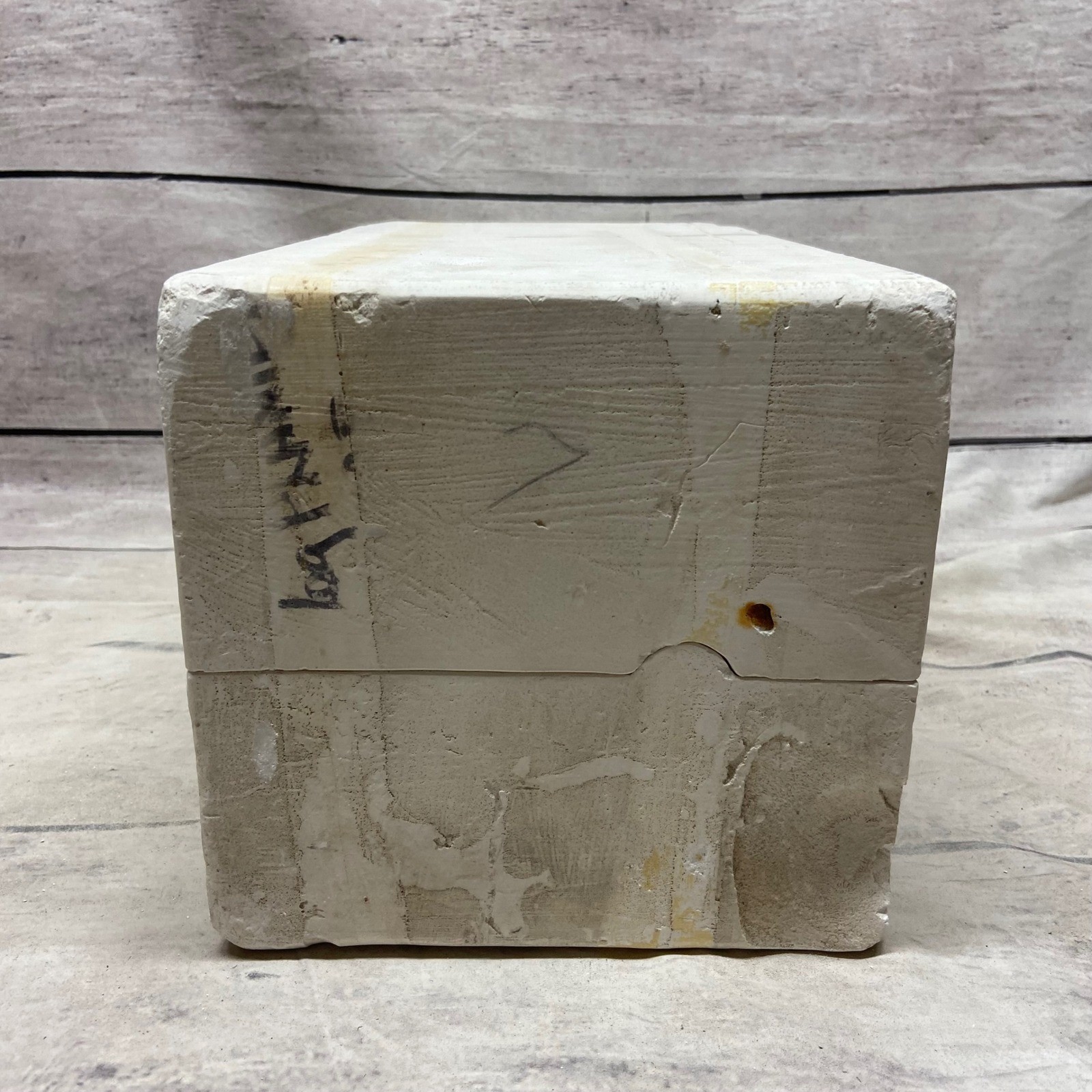 Vintage Ceramic Slip Casting Mold Log Planter with Oak Leaf and Acorn Detail