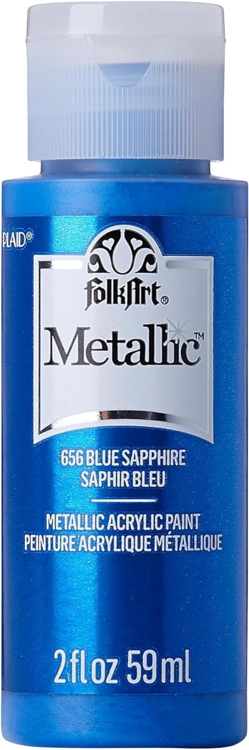 Create with Blue Sapphire Metallic Acrylic Paint – 2 Fl Oz Non-Toxic Formula