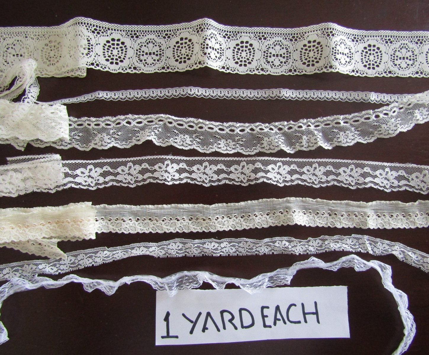 Lot 27 Yds White & Ivory Lace/Trims Remnants Sew- J.Journal Doll Crafts New