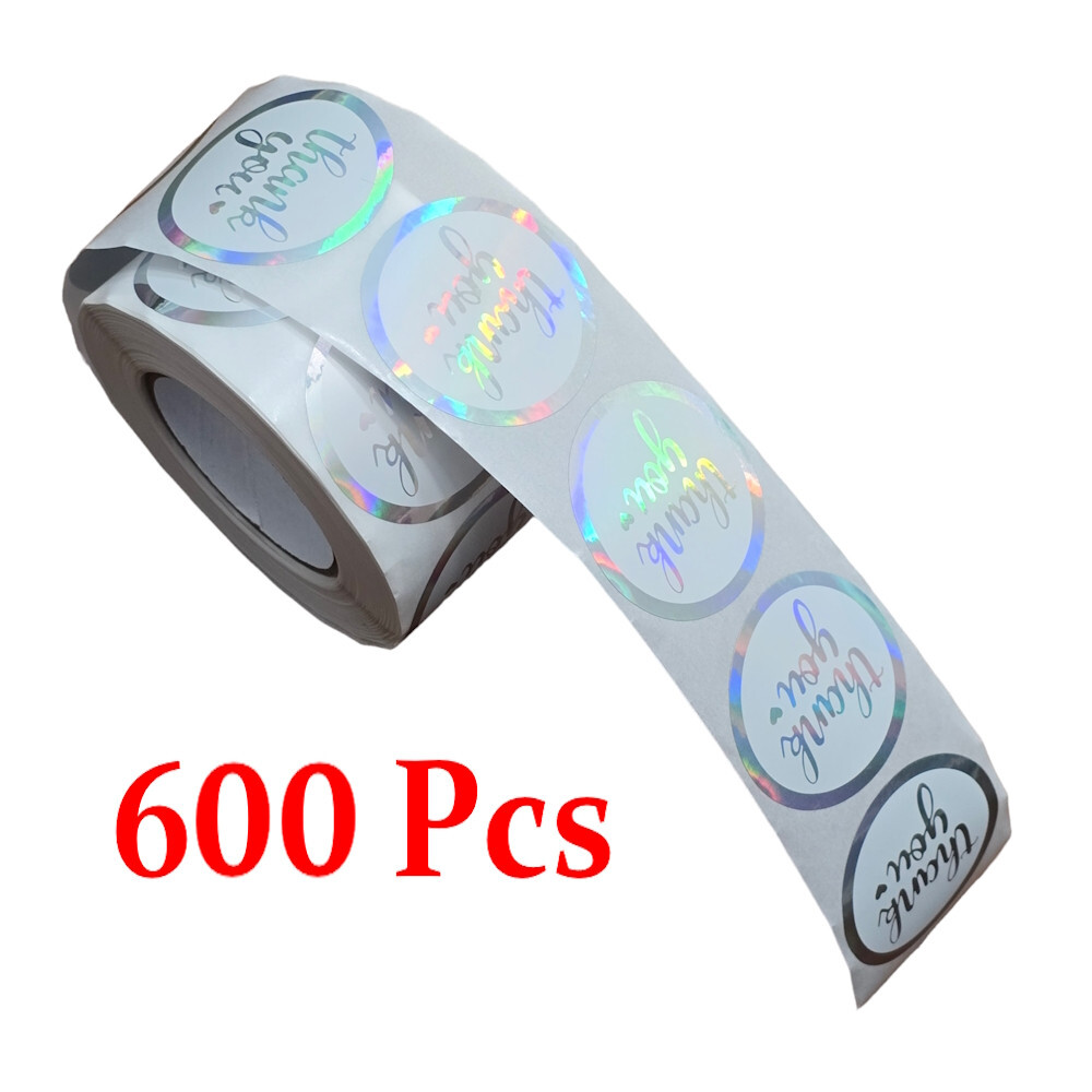 600 Pcs 1.5″ Thank You Stickers – Iridescent Effect Thank You Stickers Labels