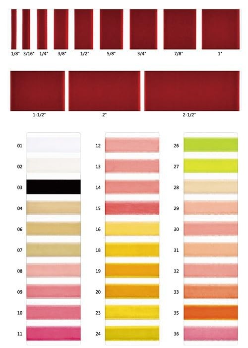 30 Yards 1/8″ (3mm) Velvet Ribbon Total 30 Colors Assorted Lots Bulk, 1/8″(3mm))