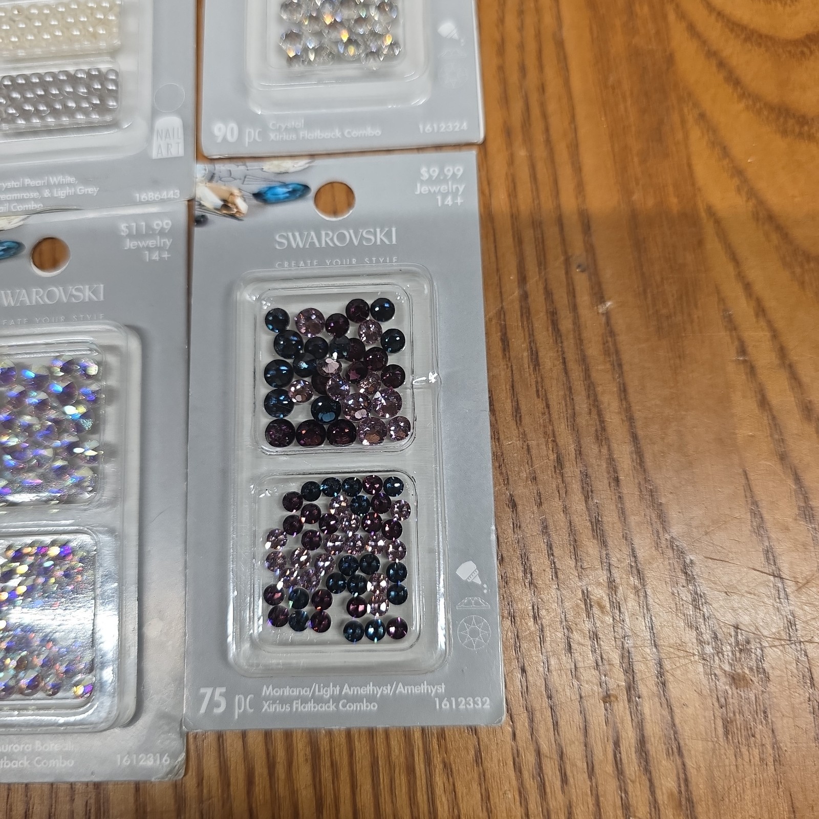 4 Swarovski Create Your Style Crystal Montana Amethyst Aurora Borealis Pearl Mix
