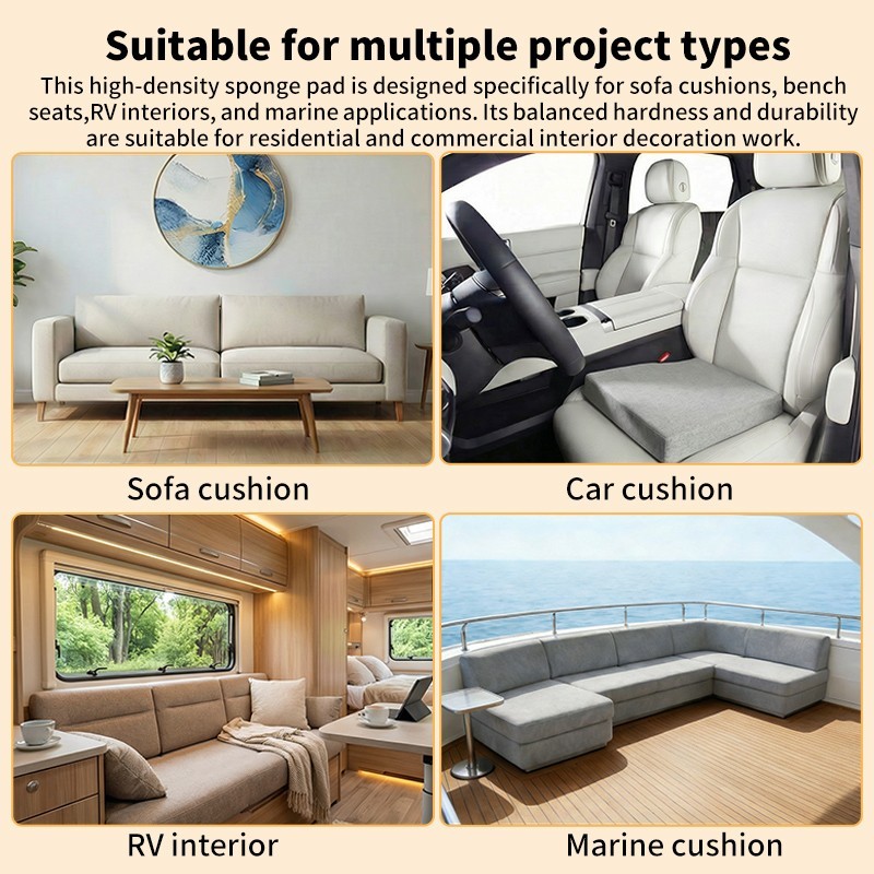 24×72″ High Density Upholstery Foam 1-6″ Thick Seat Cushion Replacement Sheets