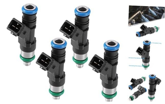 4 Pcs 0280158254 AE8E9F593AA Car Fuel Injector for Ford Fiesta 1.6L 2011-2012