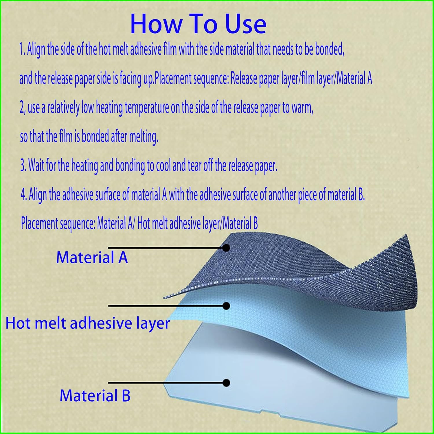 Double Sided Iron on Adhesive Film（12In X 11Yd），Heavy Weight Double-Sided Press-