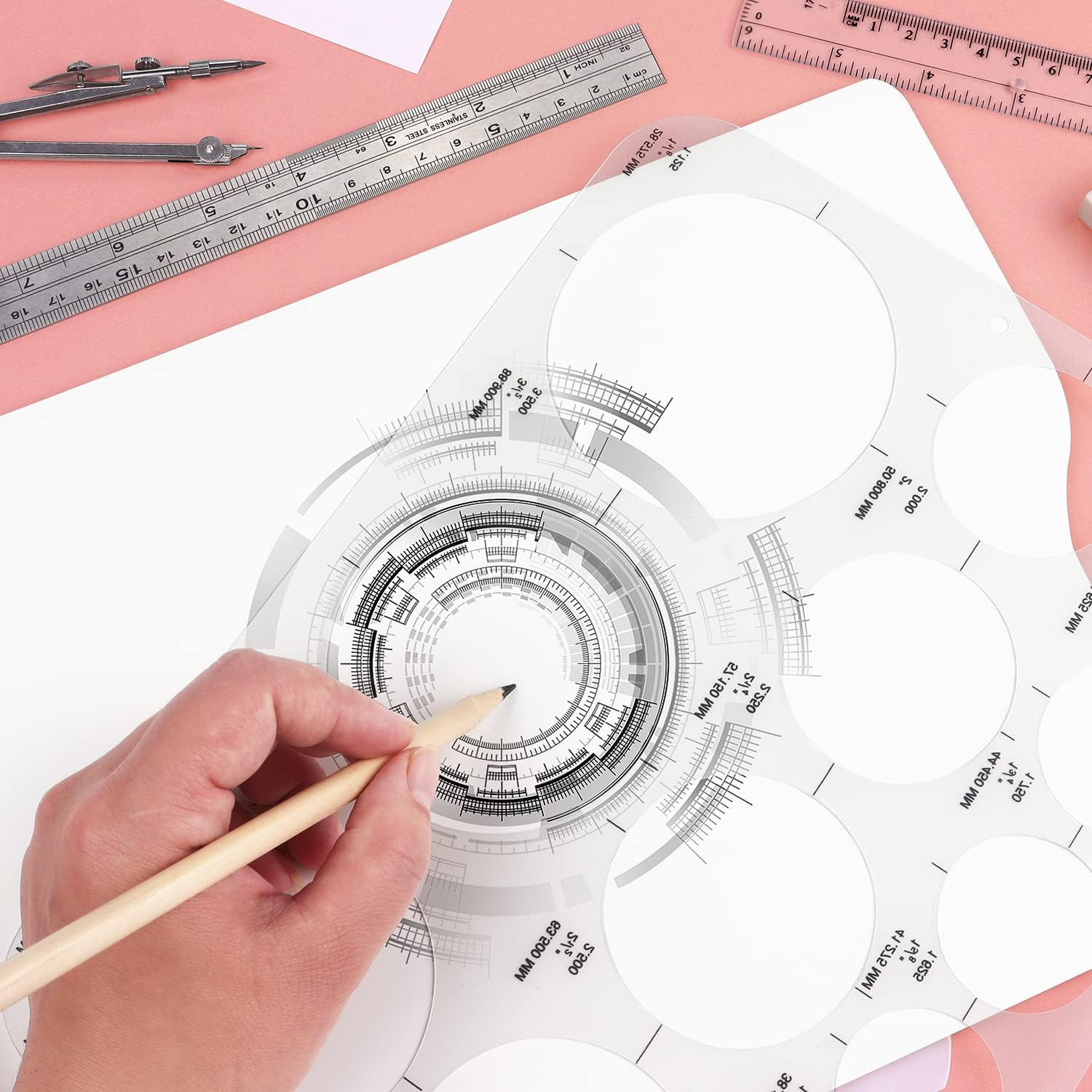 Tamaki Circle Template Circle round Stencil Templates for Drafting for Office an