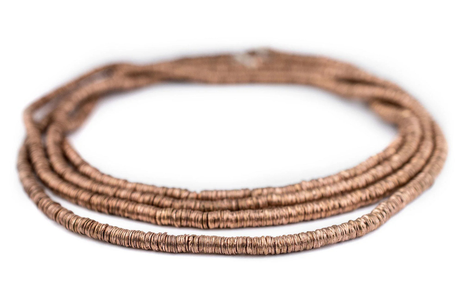 Copper Interlocking Crisp Beads 4mm 25 Inch Strand