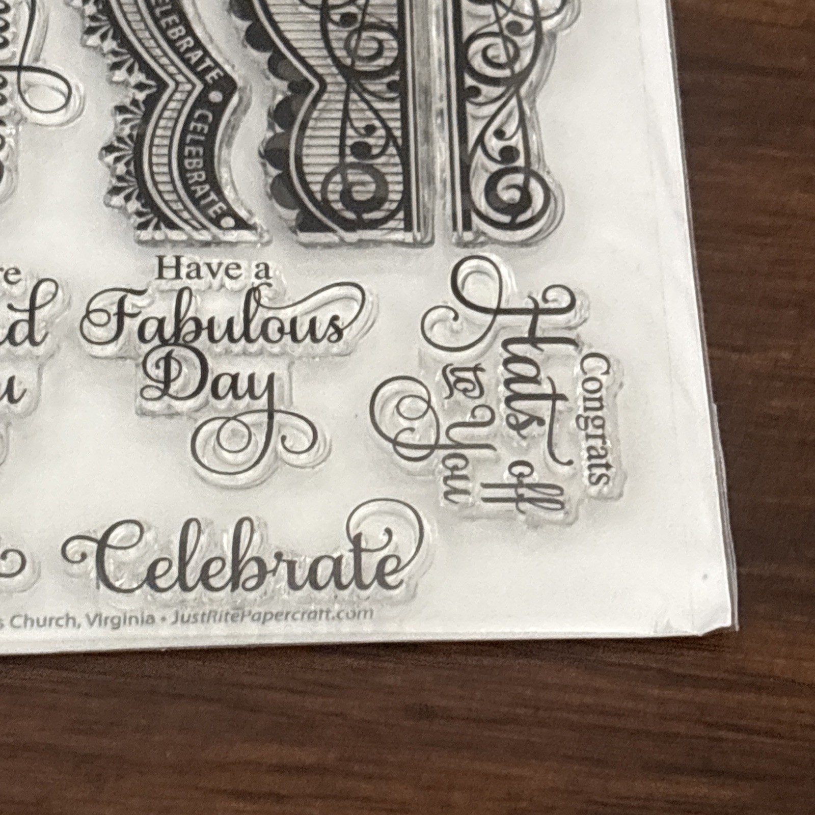 Spellbinders Just Rite Clear Stamps, Celebration Labels One & Bracket Borders