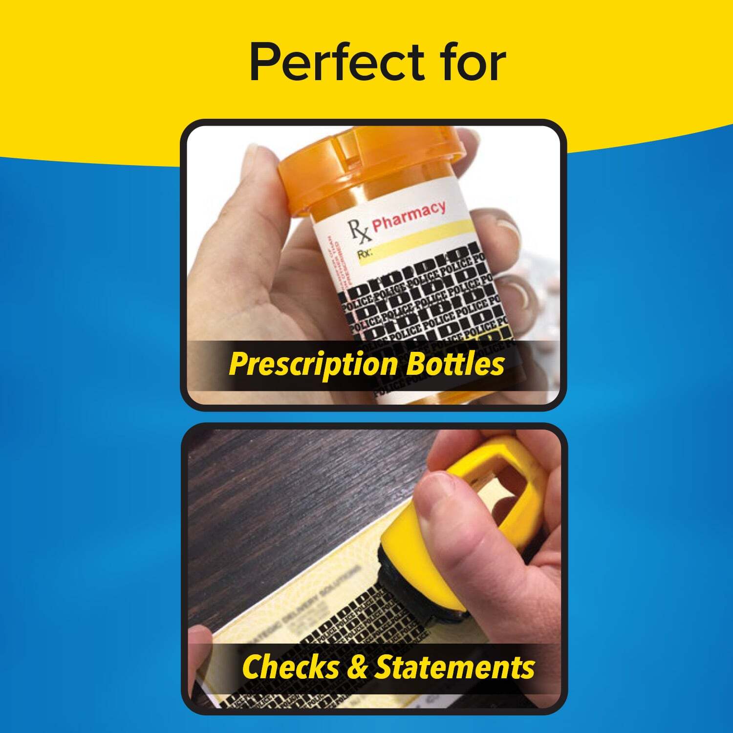 ID Police Identity Protection Roller Stamp by BulbHead – Helps Stop ID Theft