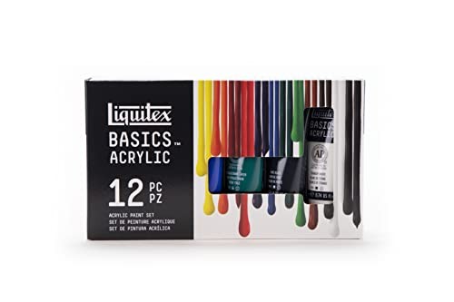Liquitex BASICS Acrylic Paint Set, 12 x 22ml (0.74-oz) Tube Paint Set