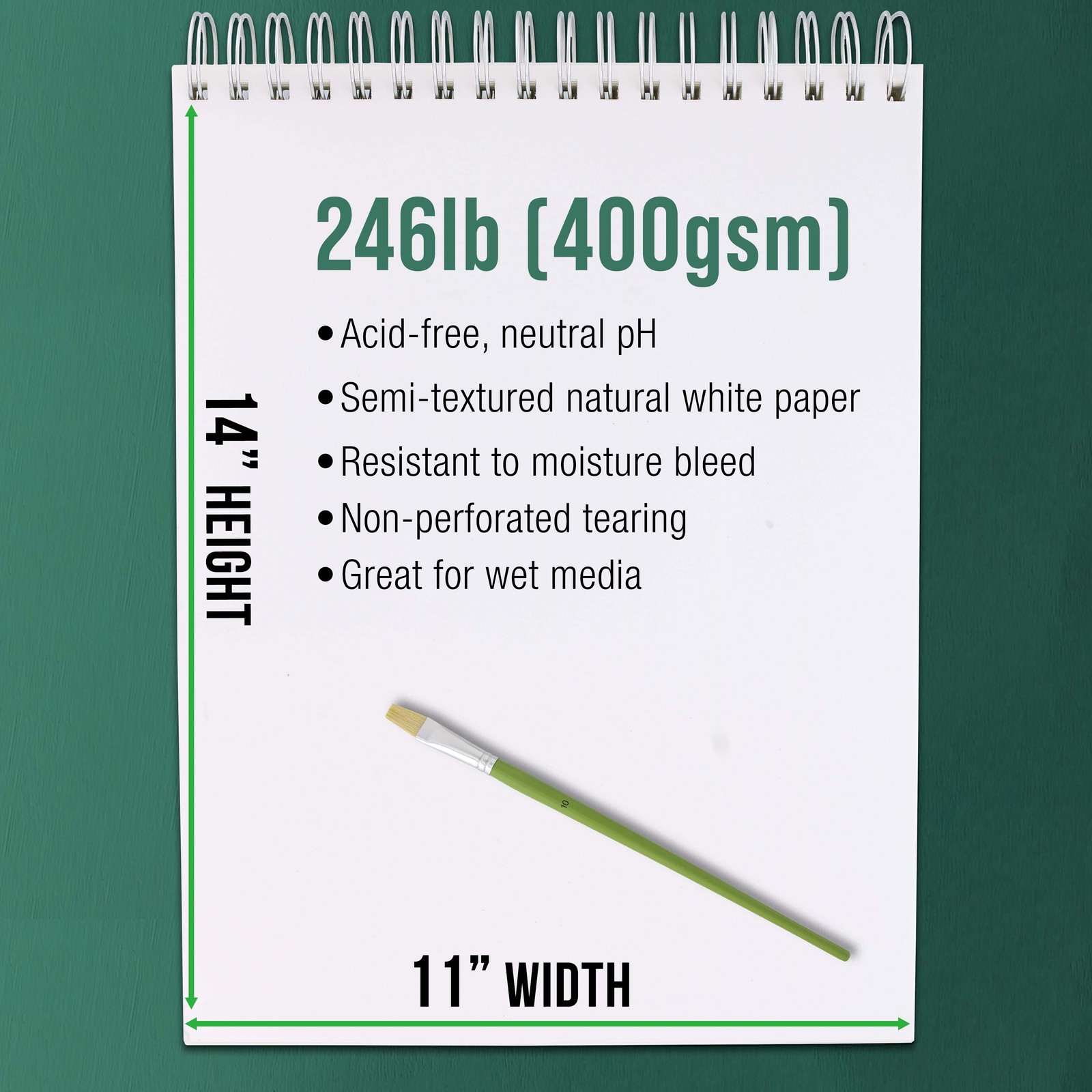 11″ x 14″ Extra Heavy-Weight Acrylic Painting Paper Pad 246lb 12-Sheets (2-Pads)