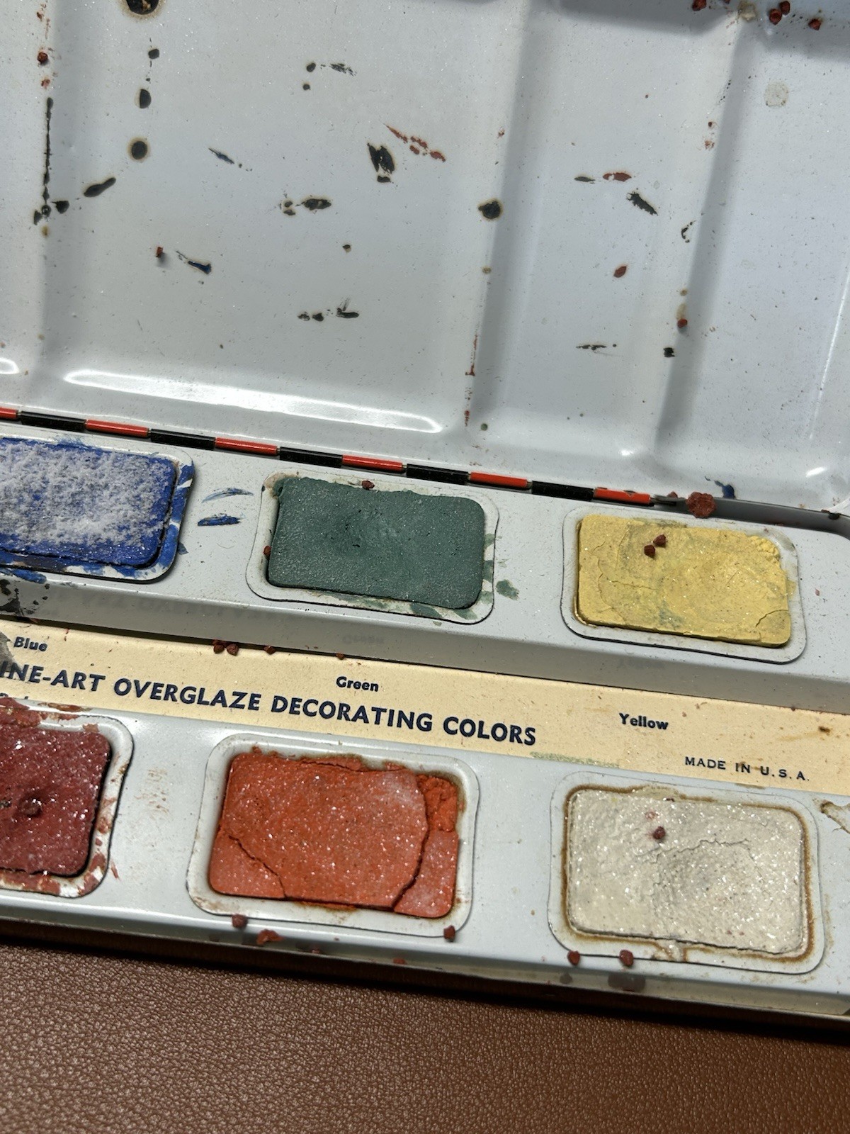 Vintage Fine Art Ceramic Overglaze Decorating Glaze Paint Box With Box Pre-Owned