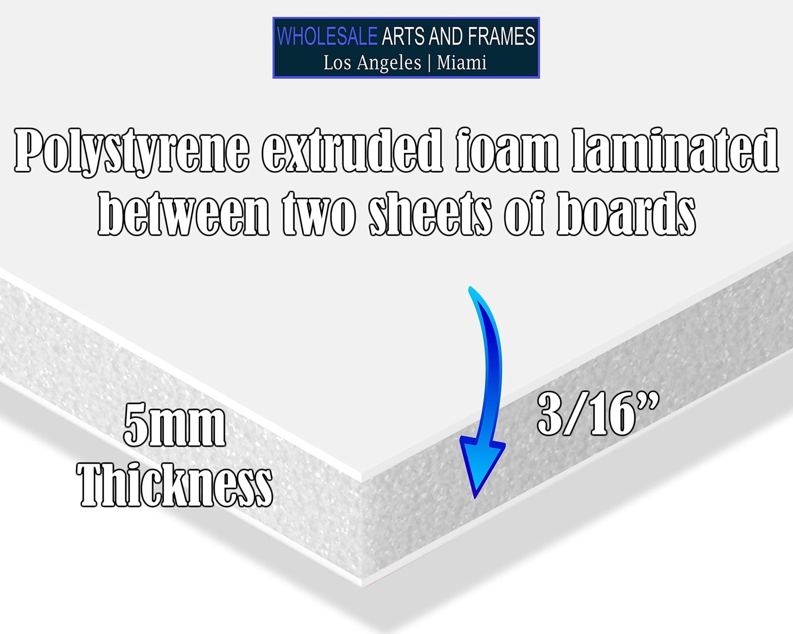 3/16″ White Foam Core Boards 11×14 16×20 20×30 24×36 30×40 32×40 Poster Backing