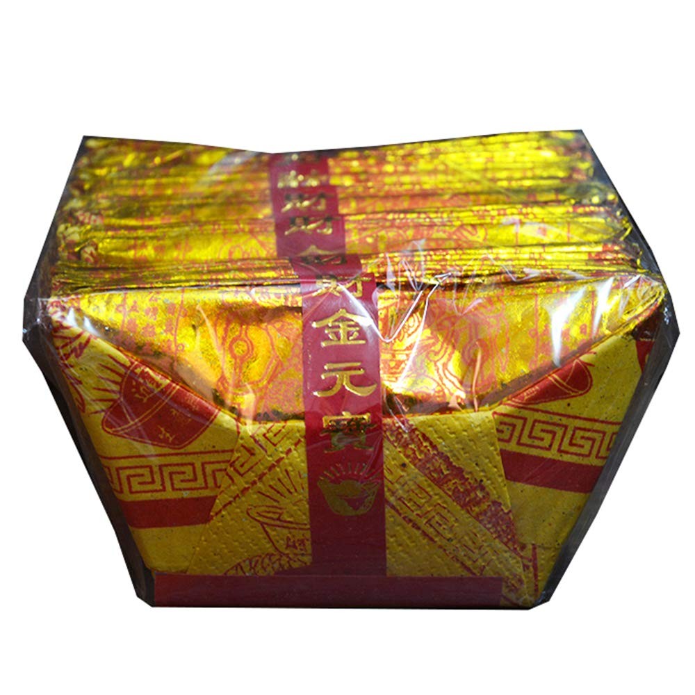 1 Set Ancestor Money Joss Paper Chinese Ingot Zhaocai Yuanbao Worship Gift