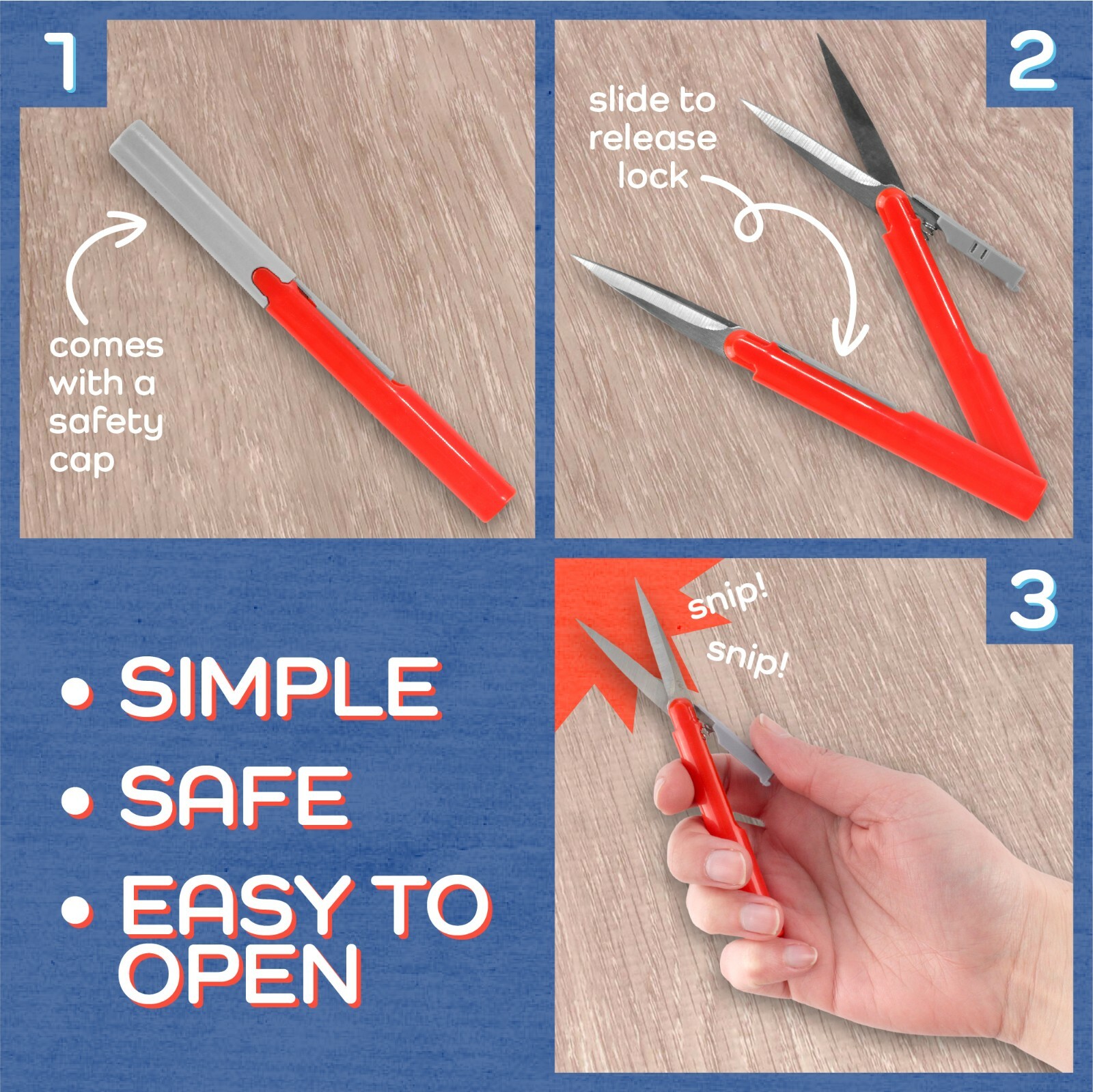 JubileeYarn Penblade Pen-Style Portable Pocket Travel Scissors