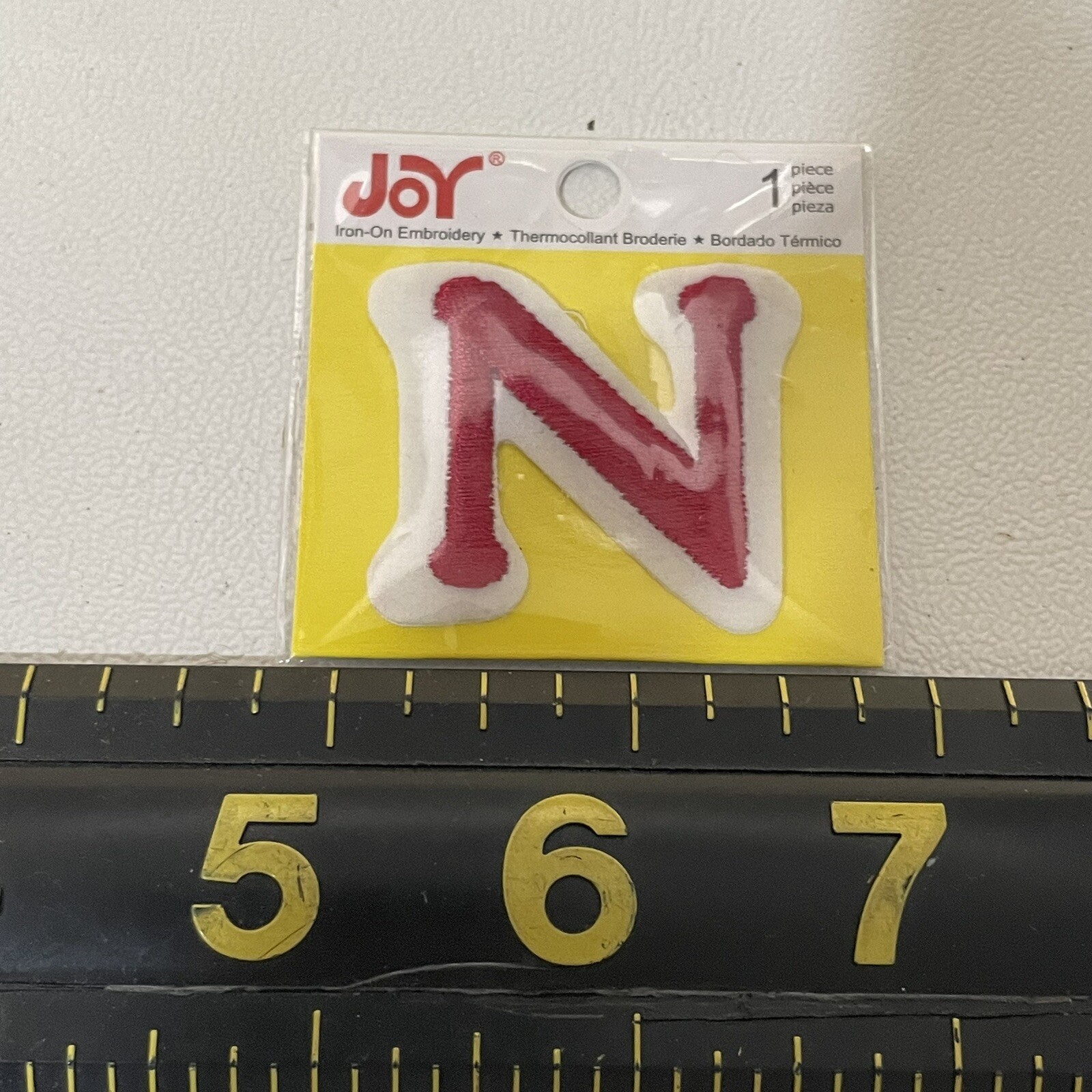 Small 1.5” Letter Initial N Patch (Red On White “N”) M010