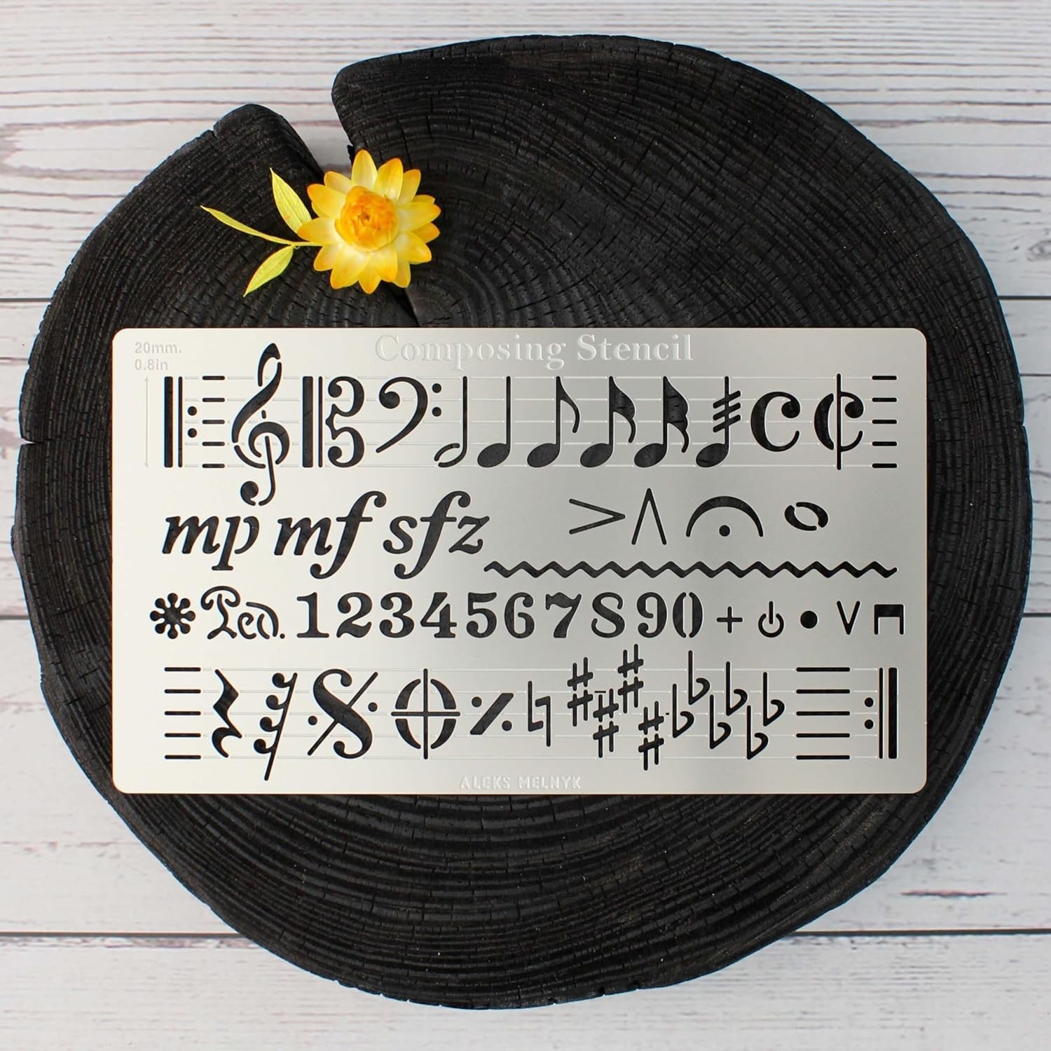 No.424 Metal Stencil Song Writer’s Composing Template for Music Notes 1 PCS L…