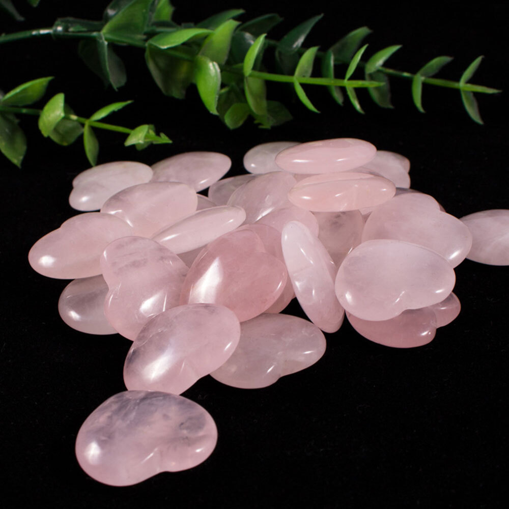Wholesale Natural Rose Quartz Heart ❤️ ❤️20MM Crystal Healing Energy DIY Making