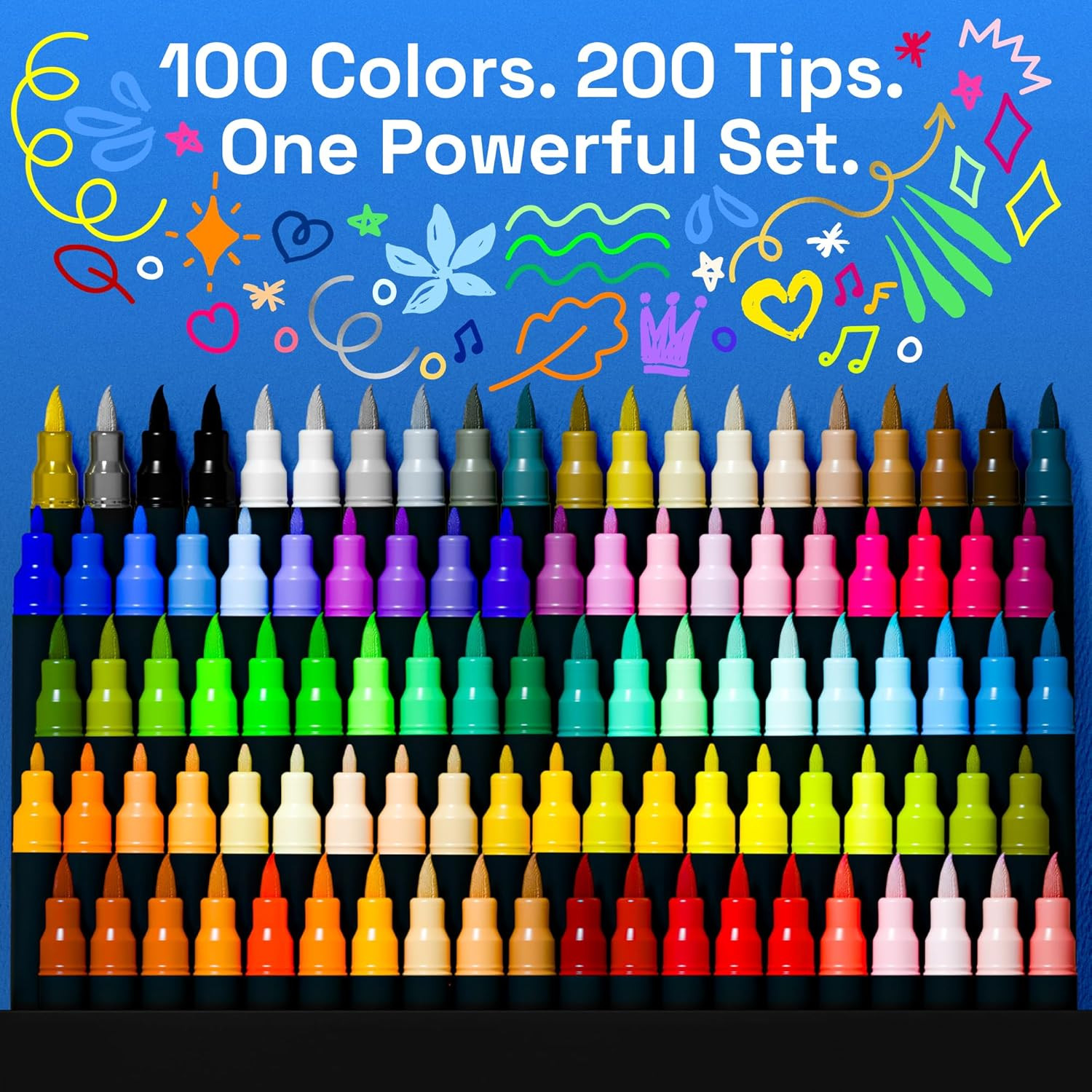 ARTISTRO 100 Acrylic Glass Paint Markers – Paint Pens for Glass Marking, Rock Pa