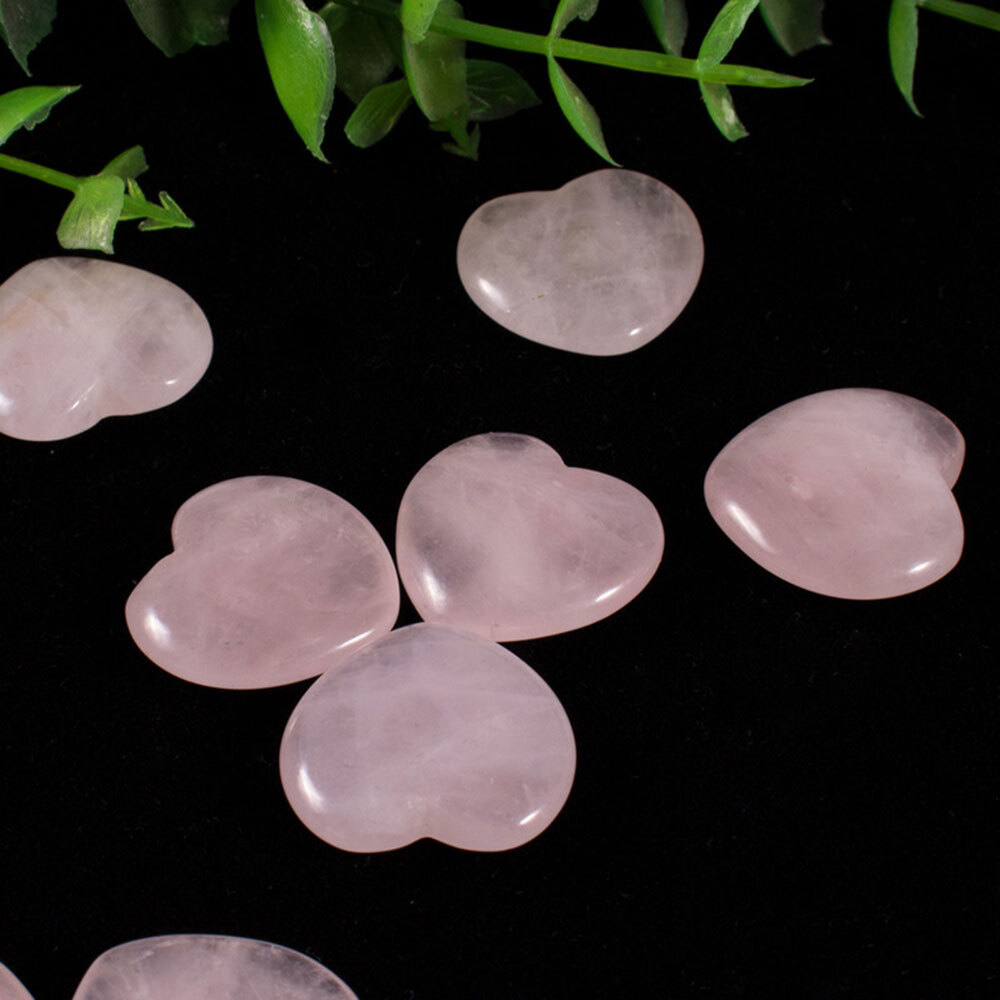 Wholesale Natural Rose Quartz Heart ❤️ ❤️20MM Crystal Healing Energy DIY Making