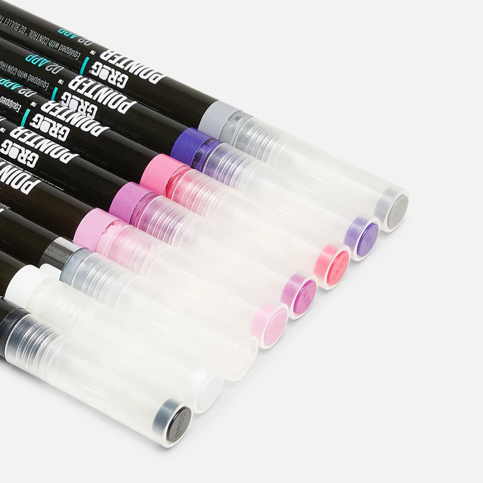 Grog Aqua Paint Marker Pink Purple 8 Pack – Mixed Colour/Size Pointer Set Bundle
