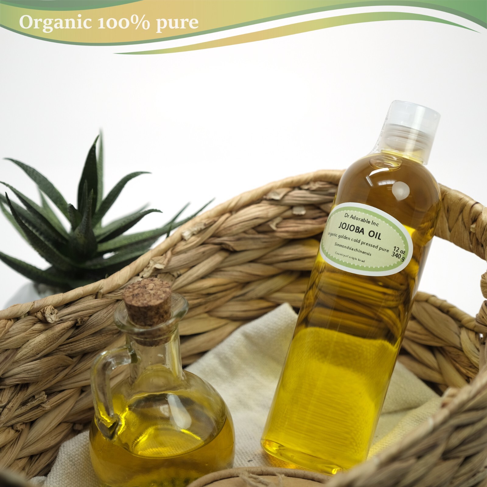 12 OZ JOJOBA OIL 100% Pure Golden Organic UNREFINED COLD PRESSED Skin Hair Care