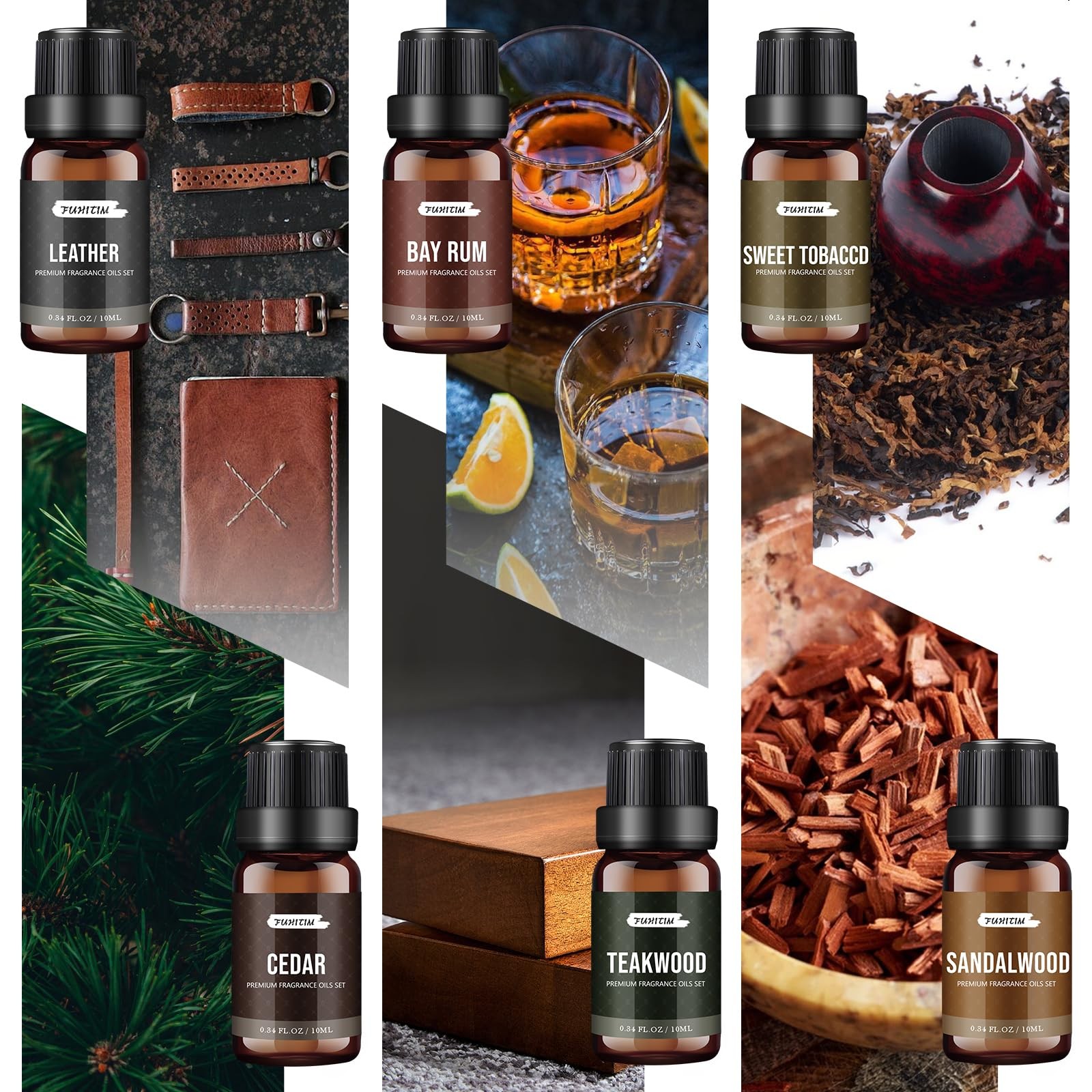 Fragrance Oil Gentlemen’s Set, Scented Oil for Candle Scents for Candle Making,