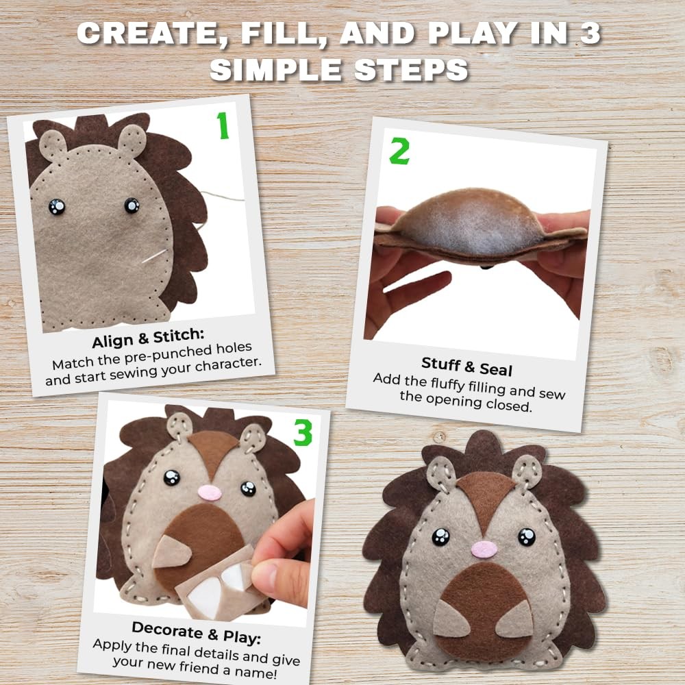 DeFieltro Sewing Kit for Kids Forest Animals Creative & EDUCACIONAL – Beautiful