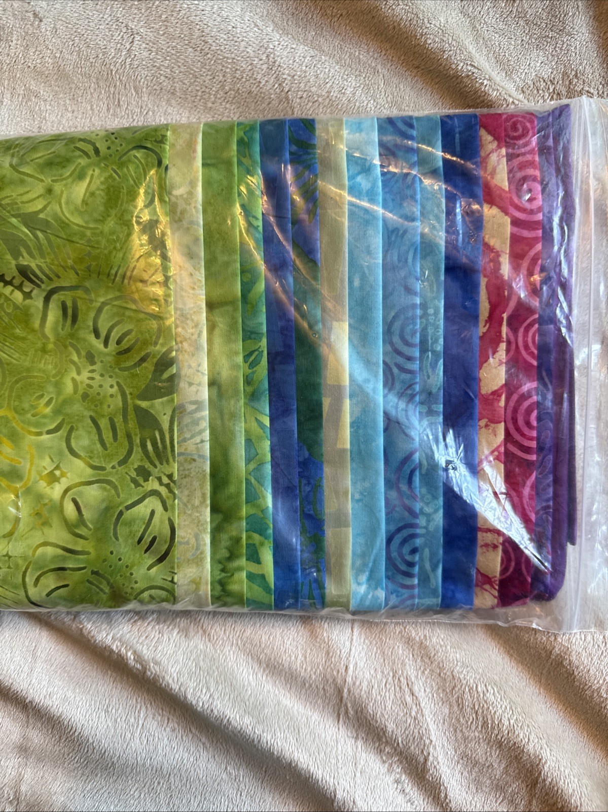 Quilt Kit 54” x 68” – Colorful Batik Cotton Fabrics + Pattern + Binding