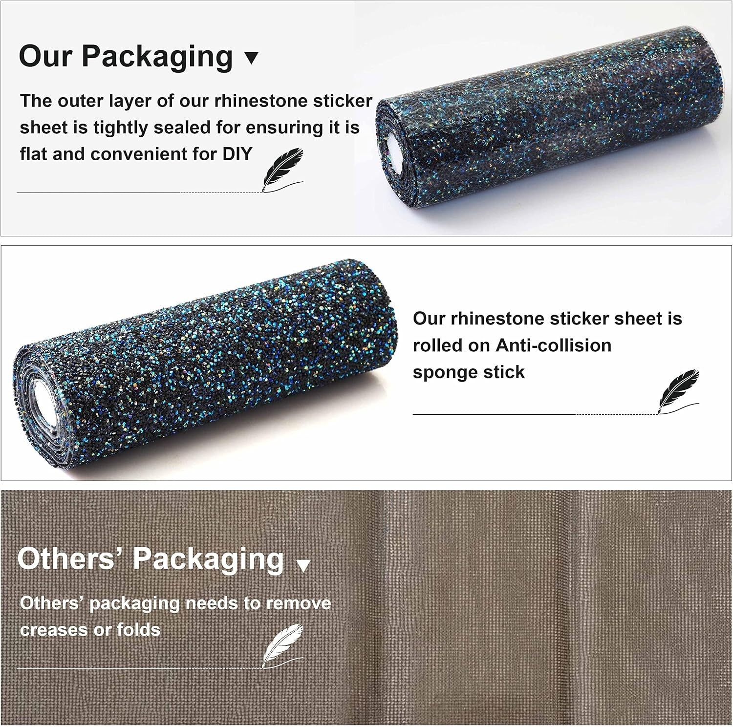 Sparkling Crystal Sticker – Black AB, Self-Adhesive