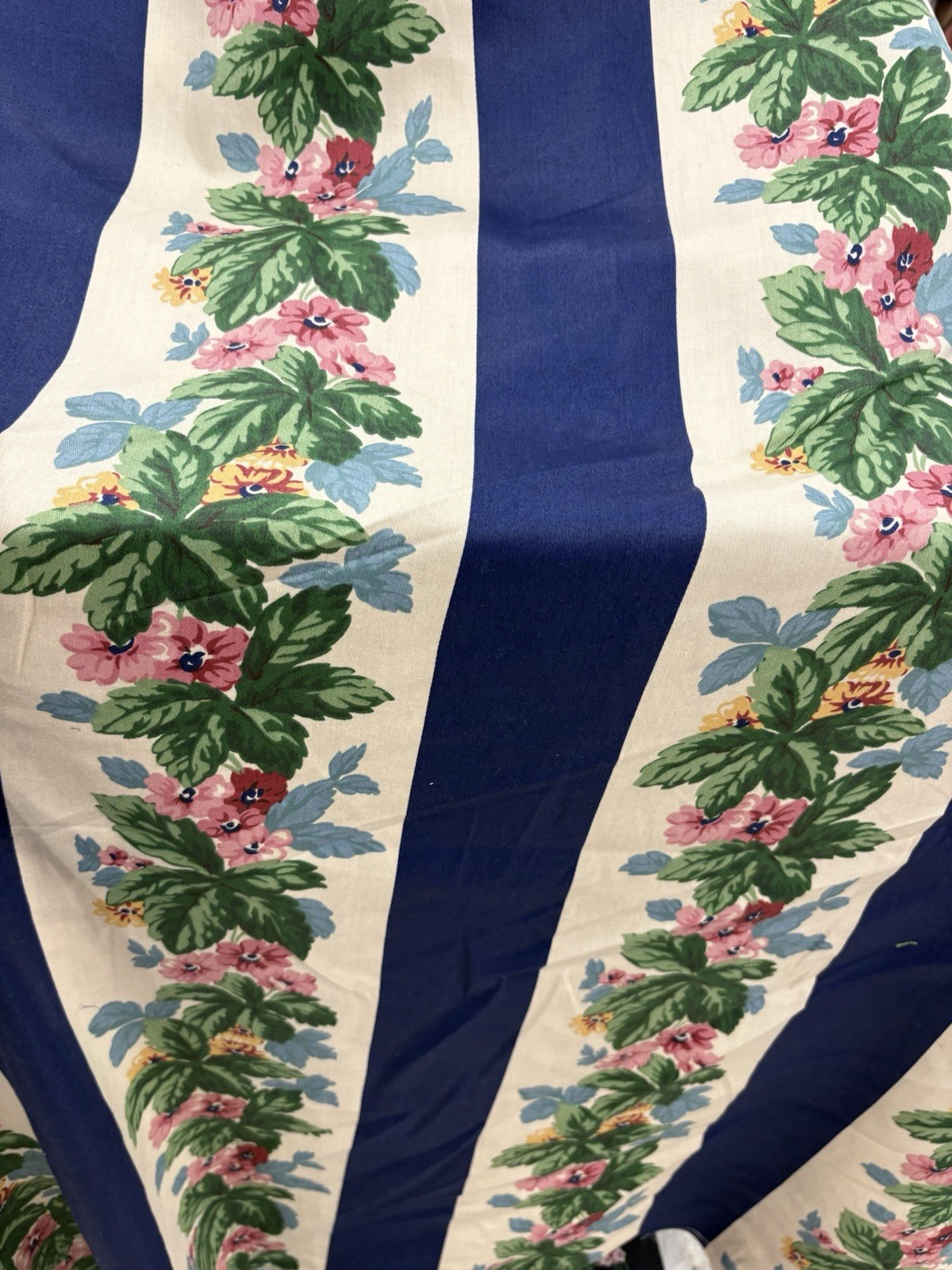 Vintage Hadwen Stripe Nantucket Royal Blue. By The Yard