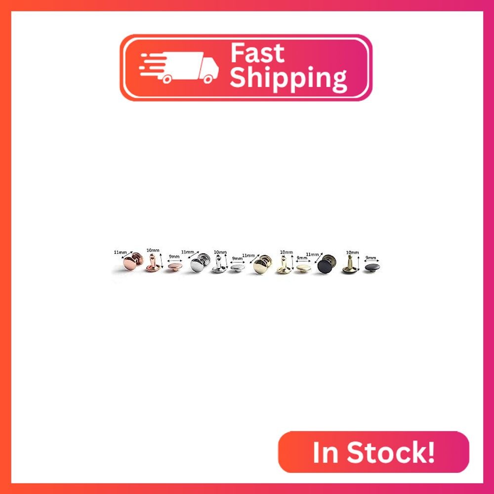 9mm Rainbow Double Cap Rivets,Metal Button Round Rose Gold Rapid Rivet,Rivet Stu