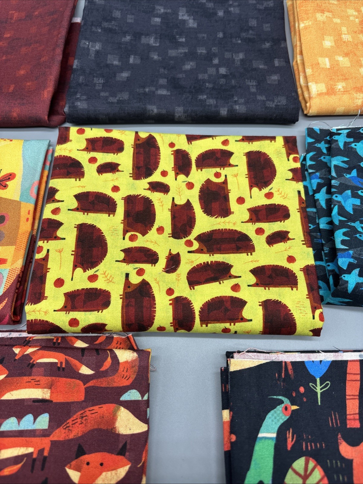 Lot Of 6 Villa Rosa Designs Cards + Lot Of 8 Fat Squares Fabric