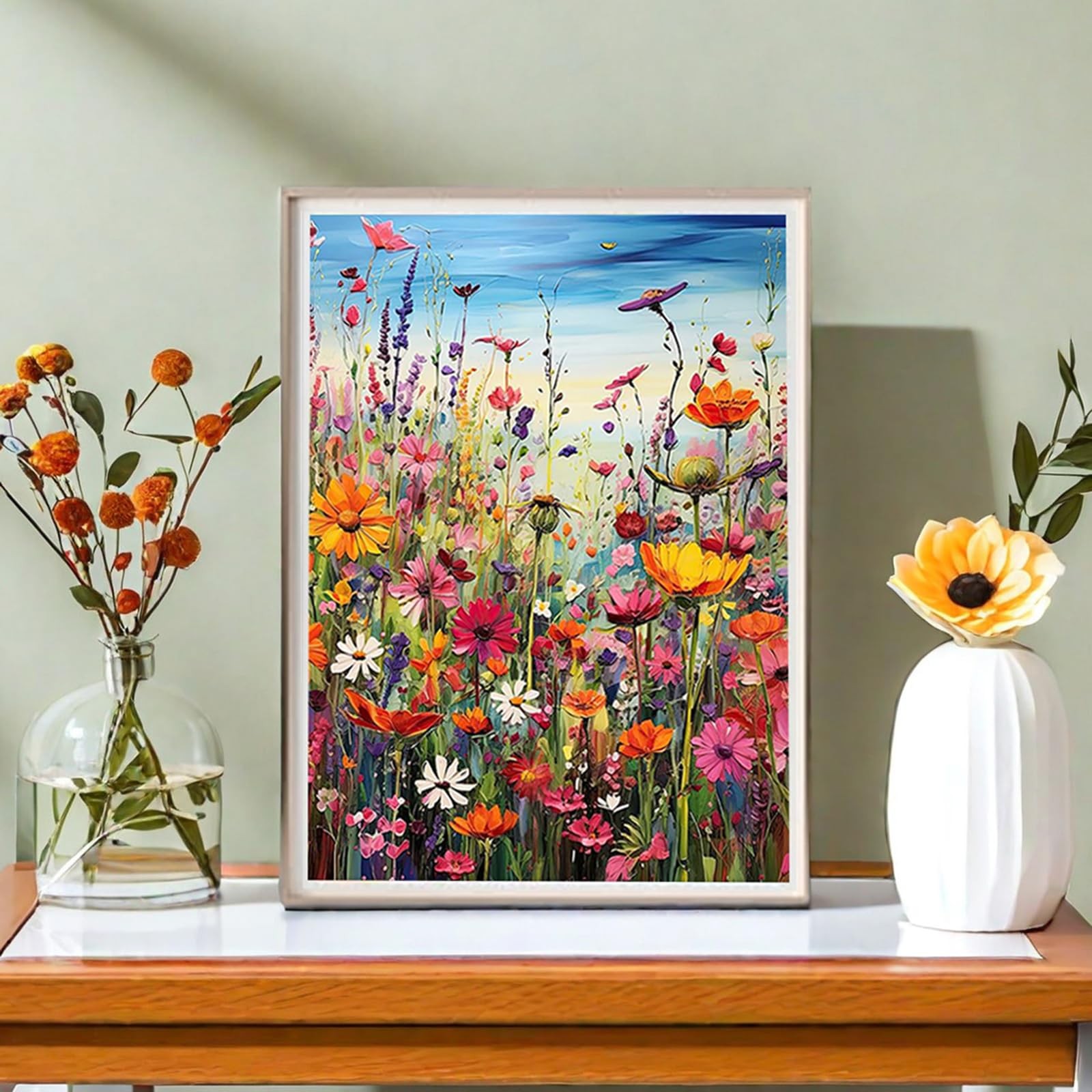 Wildflower Paint by Numbers Kit for Adults 16×20 Inch Canvas Art