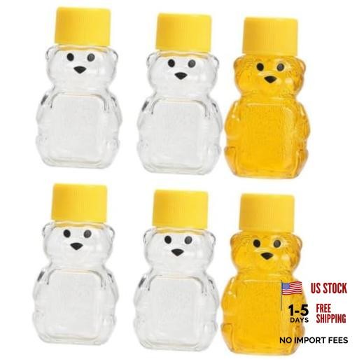 Pack Honey Bear Bottle 2oz Bear Shape Clear Empty Honey Bottles Honey Jar 6