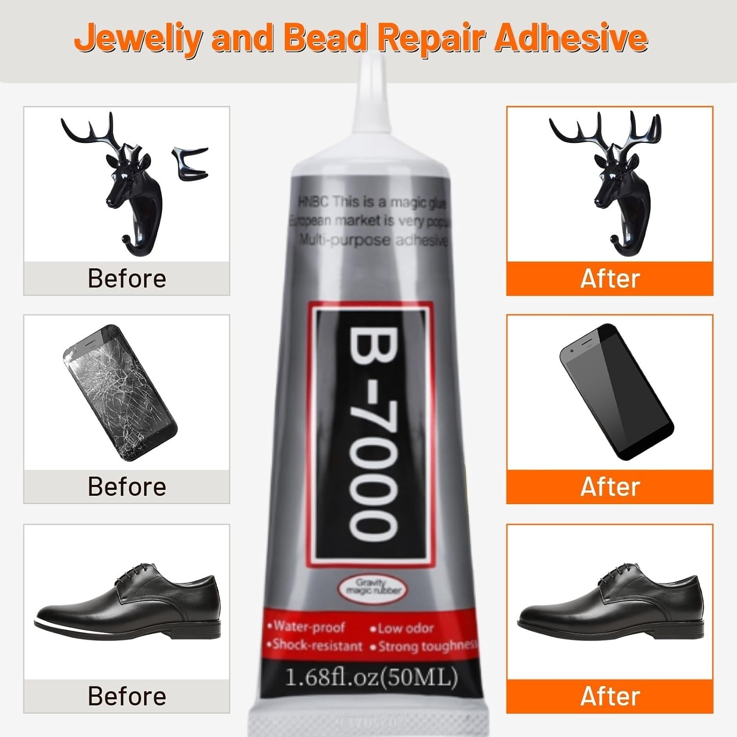 B-7000 Glue Clear for Rhinestone Crafts, Jewelry and Bead Adhesive B7000 Semi